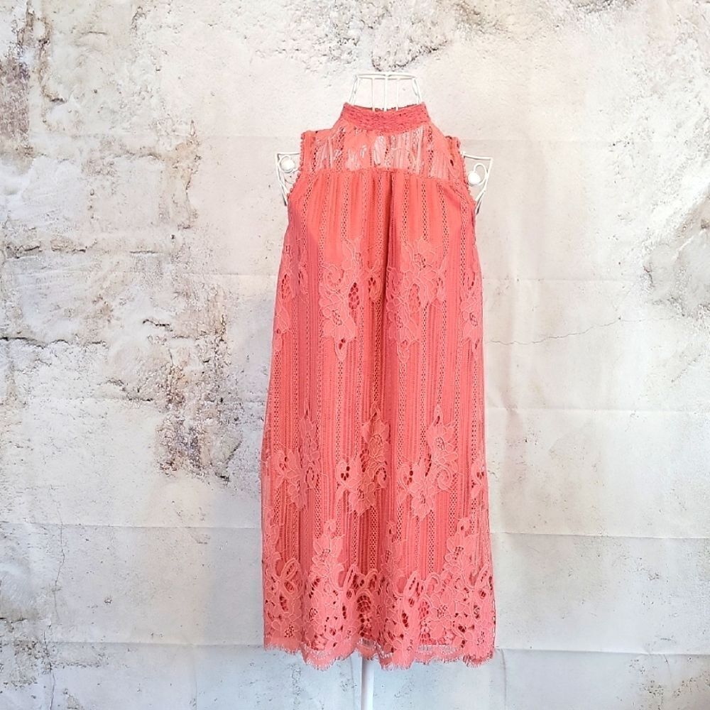 Maurices coral lace sleeveless midi dress Women's Size XS